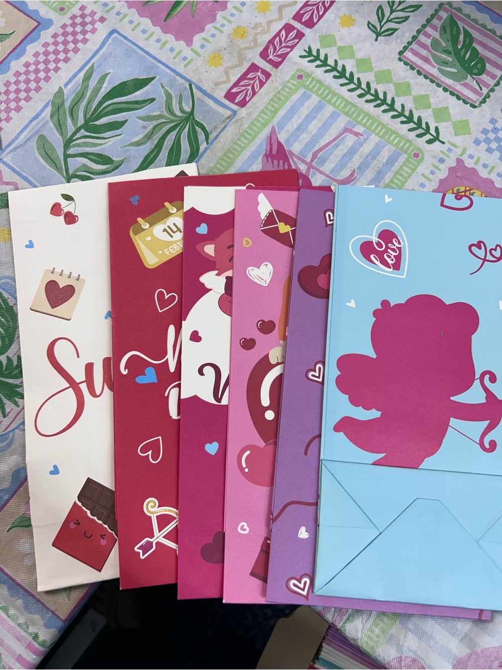 Valentine's Day Assorted Heart-Theme Gift Bags 12 designs 8 of each design